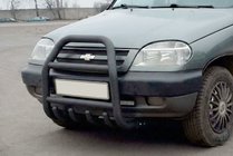 Chevrolet Niva 1998–2020 Přední ochranný rám (bullbar) QT007 Black (nerez) fotografie 4
