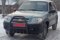 Chevrolet Niva 1998–2020 Přední ochranný rám (bullbar) QT007 Black (nerez) fotografie 1