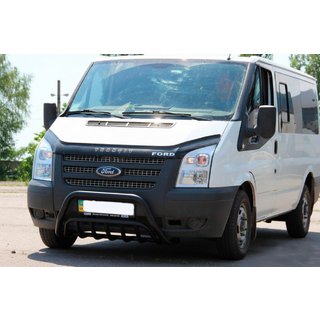 Přední ochranný rám WT002 Black (2006-2014, nerez) Ford Transit 2000–2014 fotografie 1