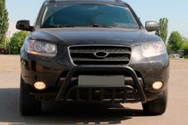 Hyundai Santa Fe 2 2006–2012 Přední ochranný rám WT002 Black (nerez) fotografie 2