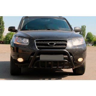 Přední ochranný rám WT002 Black (nerez) Hyundai Santa Fe 2 2006–2012 fotografie 2