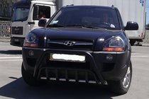 Hyundai Tucson JM 2004– Přední ochranný rám WT002 Black (nerez) fotografie 3