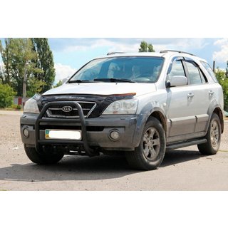 Přední ochranný rám QT007 Black (nerez) Kia Sorento I BL 2002–2009 fotografie 1