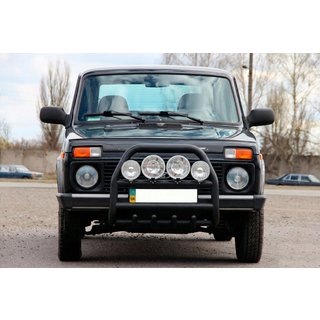 Přední ochranný rám QT007 Black (nerez) Lada Niva a Urban 1977– fotografie 1