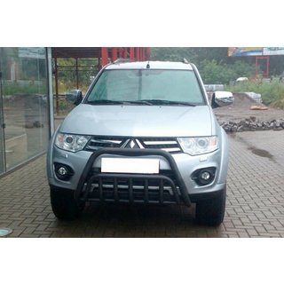 Přední ochranný rám WT002 Black (nerez) Mitsubishi Pajero Sport 2008–2015 fotografie 1