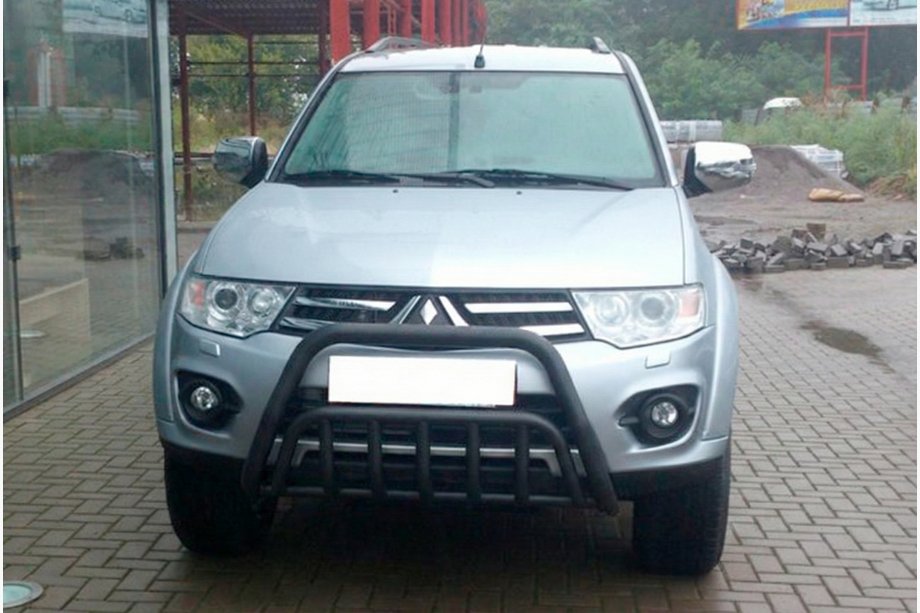 Mitsubishi Pajero Sport 2008–2015 Přední ochranný rám WT002 Black (nerez) Image