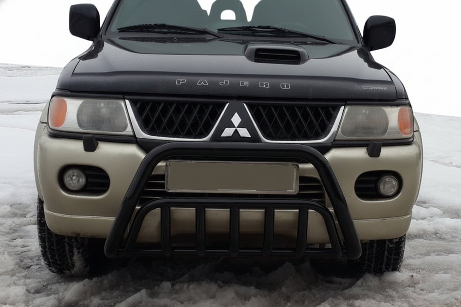 Mitsubishi Pajero Sport 1996–2007 Přední ochranný rám WT002 Black (nerez) Image