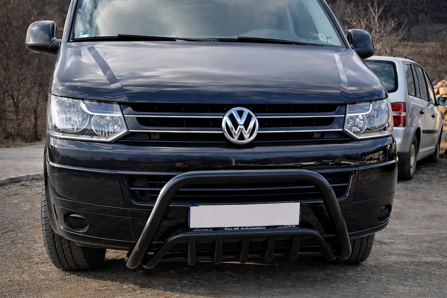 Volkswagen T5 2010–2015 Přední ochranný rám WT002 Black (nerez) Image
