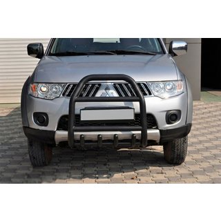 Přední ochranný rám QT007 Black (nerez) Mitsubishi Pajero Sport 2008–2015 fotografie 3