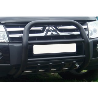 Přední ochranný rám QT011 Black (nerez) Mitsubishi Pajero Wagon IV 2006–2021 fotografie 3