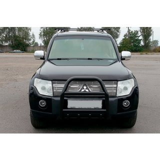Přední ochranný rám QT007 Black (nerez) Mitsubishi Pajero Wagon III 1999–2006 fotografie 3