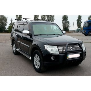 Přední ochranný rám QT007 Black (nerez) Mitsubishi Pajero Wagon III 1999–2006 fotografie 1