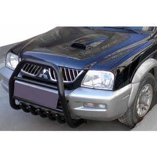 Přední ochranný rám QT007 Black (nerez) Mitsubishi L200 1996–2006