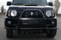 Suzuki Jimny 1998–2018 Přední ochranný rám QT007-Exclusive Black (s nápisem, nerez) fotografie 2