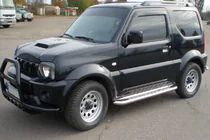 Suzuki Jimny 1998–2018 Přední ochranný rám QT007-Exclusive Black (s nápisem, nerez) fotografie 7