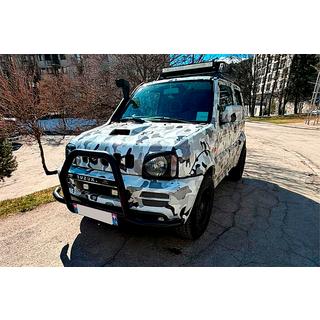 Přední ochranný rám QT007-Exclusive Black (s nápisem, nerez) Suzuki Jimny 1998–2018 fotografie 1