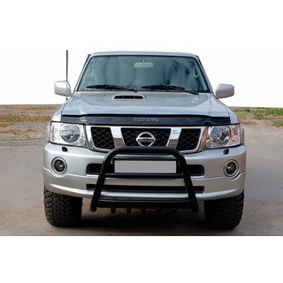 Přední ochranný rám (bullbar) QT007 Black (nerez) Nissan Patrol Y61 1997–2011 fotografie 1