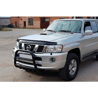 Přední ochranný rám (bullbar) QT007 Black (nerez) Nissan Patrol Y61 1997–2011 fotografie 2
