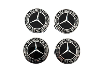 Mercedes-Benz Středové krytky na disky 71/75 mm bez kroužku (4 ks, černé V5) fotografie 1