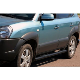 Nerezové boční trubky BB002 Black (2 ks, nerez) Hyundai Tucson JM 2004– fotografie 1