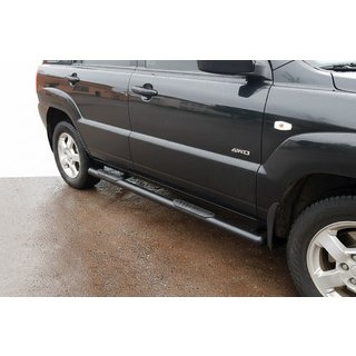 Boční trubky Black (2 ks, nerez) Kia Sportage 2004–2010 fotografie 1