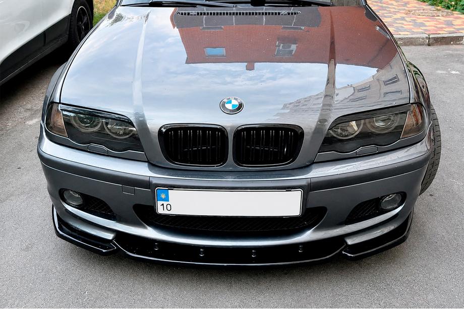 BMW řada 3 E46 1998–2006 Přední lip nástavec DPT V-2 (pro M-Sport 2003-2006, černý lesk) Fotografie 3