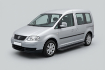 Volkswagen Caddy 2004–2010 Boční prahy Allmond Black (2 ks, hliník) Standardní základna fotografie 1