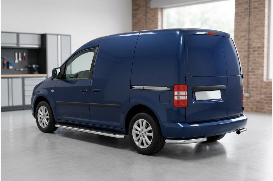 Volkswagen Caddy 2004–2010 Boční prahy Maydos V1 (2 ks, hliník ↗ nerez) Maxi (dlouhý rozvor) Image