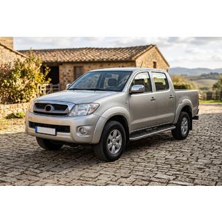 Boční prahy Maydos V1 (2 ks, hliník ↗ nerez) Toyota Hilux 2006–2015 fotografie 1