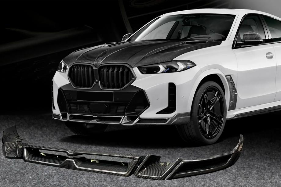 BMW X6 G06 2019–2027 Přední lip na nárazník Lip LRT (pro M-Sport 2023+, karbon) Fotografie 1