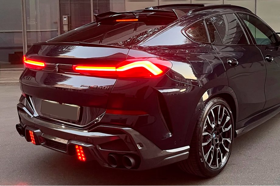 BMW X6 G06 2019–2027 Difuzor zadního nárazníku s koncovkami LRT (pro M-Sport 2023+, karbon) Fotografie 3