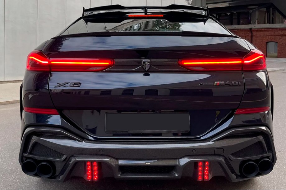 BMW X6 G06 2019–2027 Difuzor zadního nárazníku s koncovkami LRT (pro M-Sport 2023+, karbon) Fotografie 1