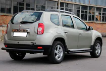 Renault Duster 2008–2017 Zadní rovný ochranný oblouk Black (nerez) fotografie 2
