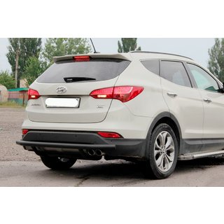 Zadní ochranný oblouk AK002 Black (nerez) Hyundai Santa Fe 3 2012–2018 fotografie 1
