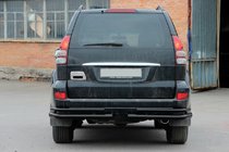 Toyota Land Cruiser Prado 120 2002–2009 Zadní dvojité rohy AK003-1 Black (2 ks, nerez) fotografie 2