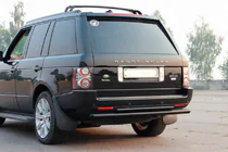 Range Rover III L322 2002–2012 Zadní ochranný rám AK002 – dvojitý, černý (nerez) fotografie 1