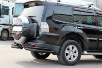 Mitsubishi Pajero Wagon IV 2006–2021 Zadní ochranný rám AK003 dvojitý černý (nerez) fotografie 2