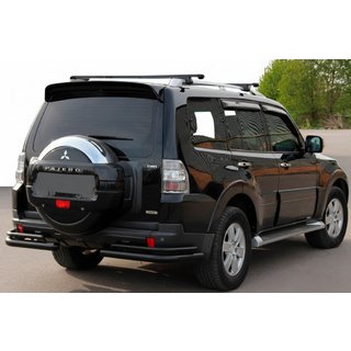 Zadní ochranný rám AK003 dvojitý černý (nerez) Mitsubishi Pajero Wagon IV 2006–2021 fotografie 1