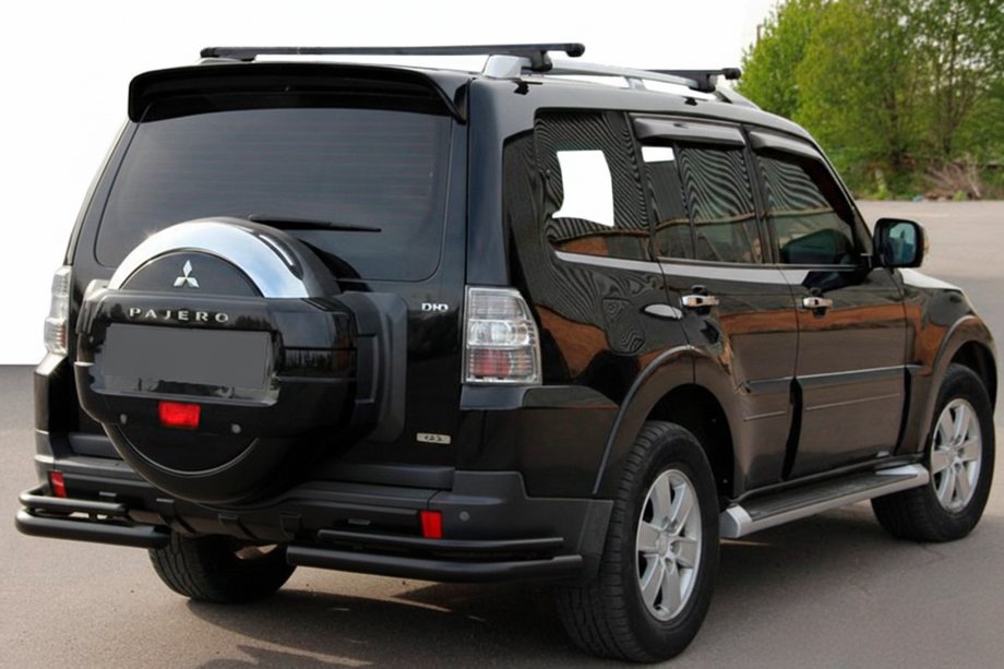 Mitsubishi Pajero Wagon IV 2006–2021 Zadní ochranný rám AK003 dvojitý černý (nerez) Image