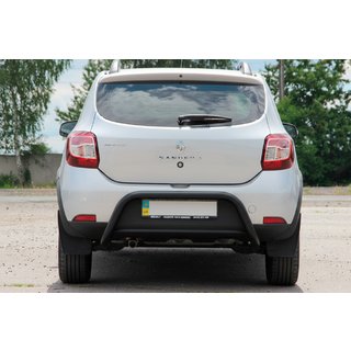 Zadní ochranný oblouk AK007 Black (nerez) Renault Sandero 2013–2022 fotografie 1