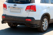 Kia Sorento II XM 2009–2014 Zadní dvojité rohy AK003-подвійний Black (nerez) fotografie 3