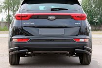 Kia Sportage 2015–2021 Zadní ochranné rohy dvojité AK003-dvojité Black (nerez) fotografie 2