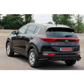 Zadní ochranné rohy dvojité AK003-dvojité Black (nerez) Kia Sportage 2015–2021 fotografie 3