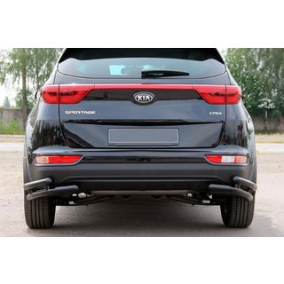 Zadní ochranné rohy dvojité AK003-dvojité Black (nerez) Kia Sportage 2015–2021 fotografie 2