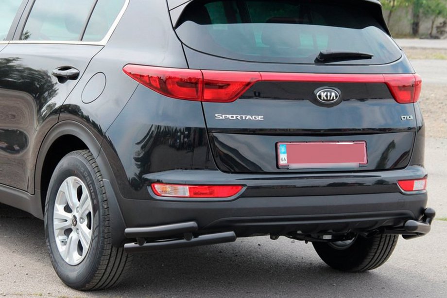 Kia Sportage 2015–2021 Zadní ochranné rohy dvojité AK003-dvojité Black (nerez) Image