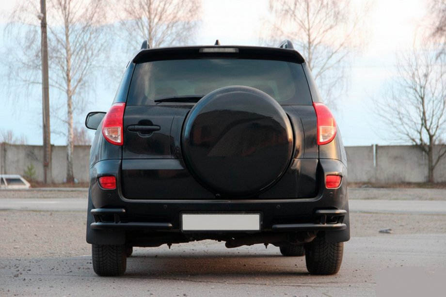 Toyota Rav 4 2006–2013 Zadní rohové oblouky AK003-double Black (2 ks, nerez) Fotografie 1
