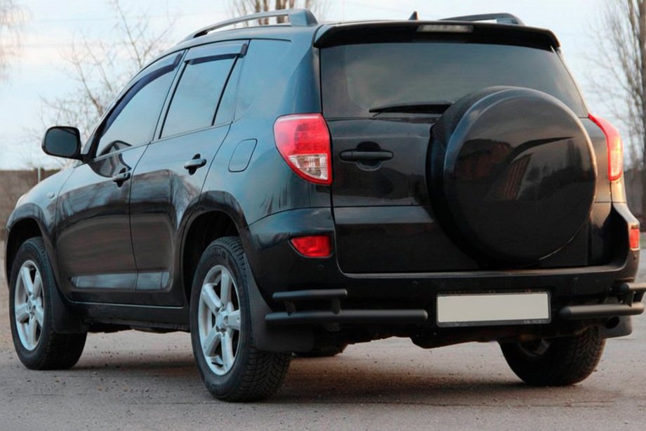 Toyota Rav 4 2006–2013 Zadní rohové oblouky AK003-double Black (2 ks, nerez) Fotografie 2