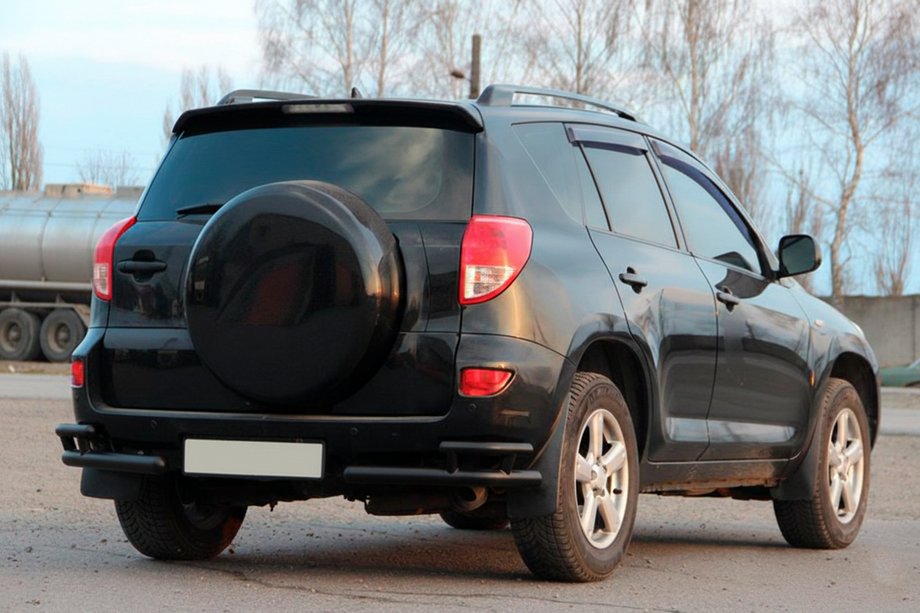 Toyota Rav 4 2006–2013 Zadní rohové oblouky AK003-double Black (2 ks, nerez) Fotografie 3