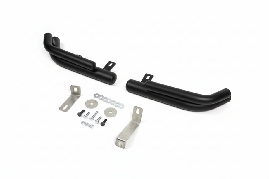 Hyundai Santa Fe 2 2006–2012 Zadní dvojité rohové oblouky AK003-Подвійний Black (nerez) Image