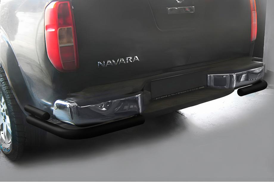 Nissan Navara 2006–2015 Zadní ochranný rám AK003 – dvojitý, černý (nerez) Image